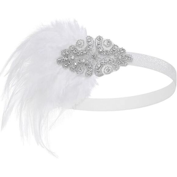 🤍✨ 6PCS 1920s White Accessories Flapper Great Gatsby Retro Costume Set NEW - Picture 2 of 14
